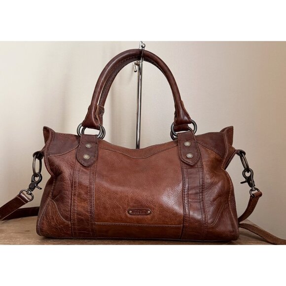Frye Leather Distressed Melissa Saddle Satchel bag - Picture 5 of 8